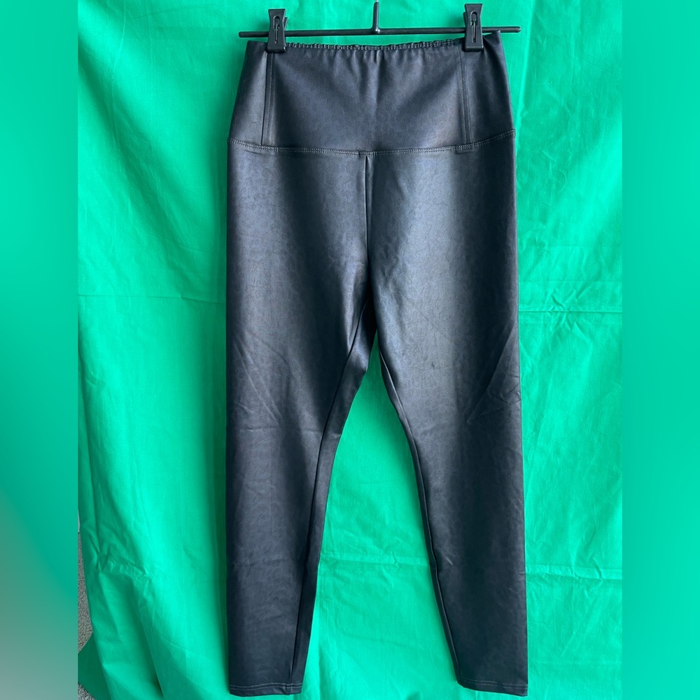 WONDERLY Black Leopard Leggings Womens M Skinny Workout Business Casual NWT $54